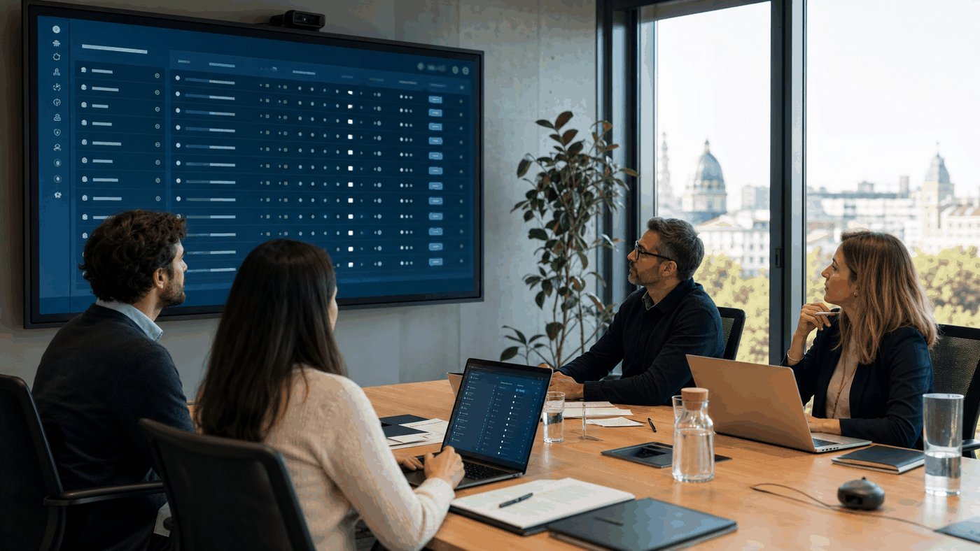 Equipo revisando permisos, datos y pruebas antes de conectar agentes de IA a procesos de empresa