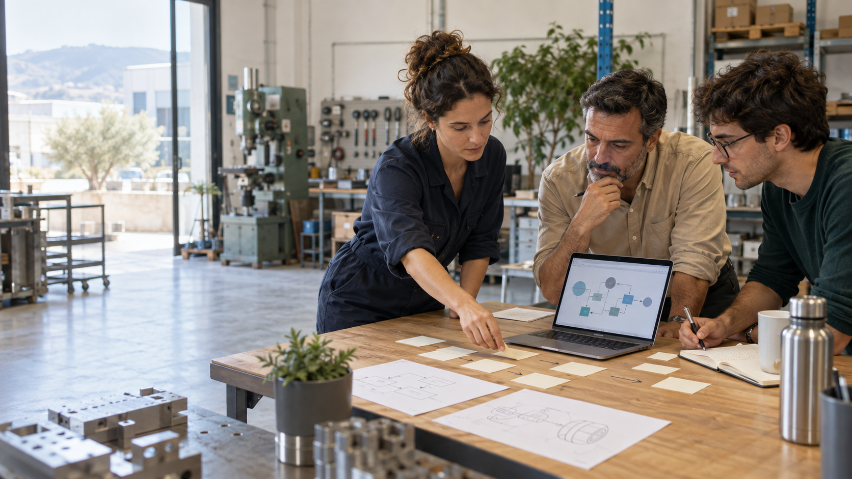 Equipo de una pyme industrial definiendo un caso de uso de inteligencia artificial